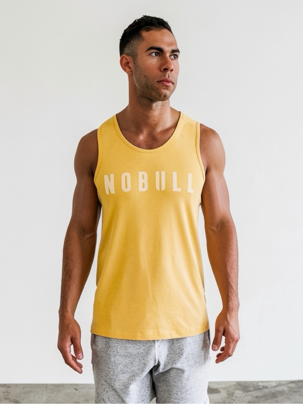 NWT NOBULL Men's Tank Medium Vintage Yellow